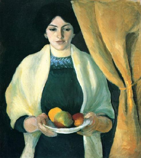 August Macke Portrat mit Apfeln oil painting picture